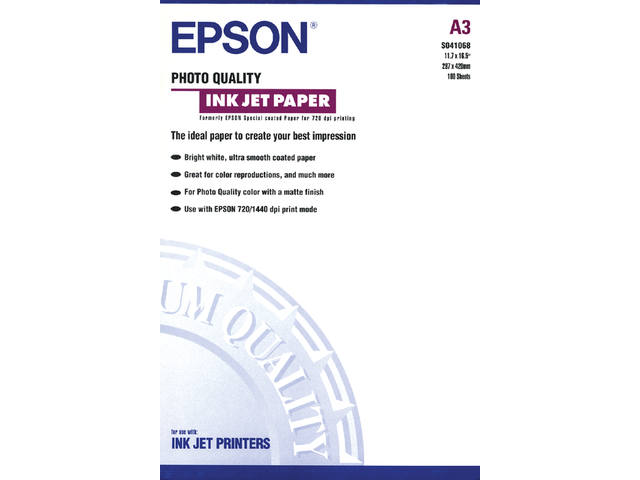 Inkjetpapier Epson S041068 A3 104gr