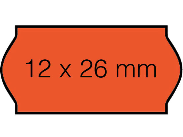 Prijsetiket 12x26mm Open-Data C6 permanent fl rood