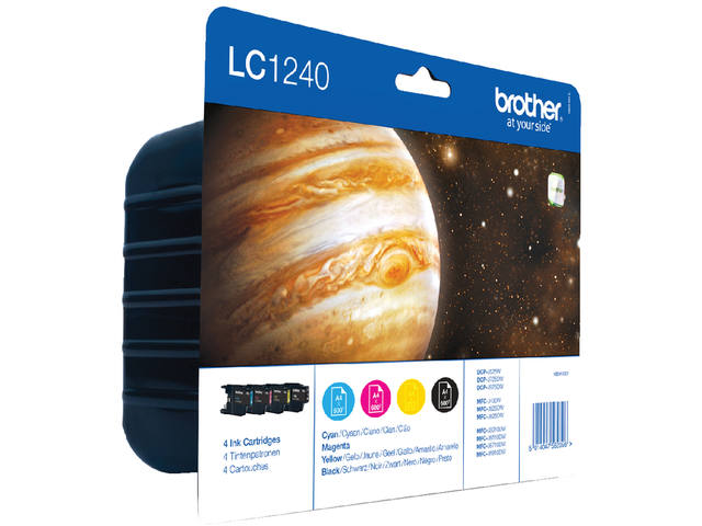 Inktcartridge Brother LC-1240VALBP zwart +3kleuren