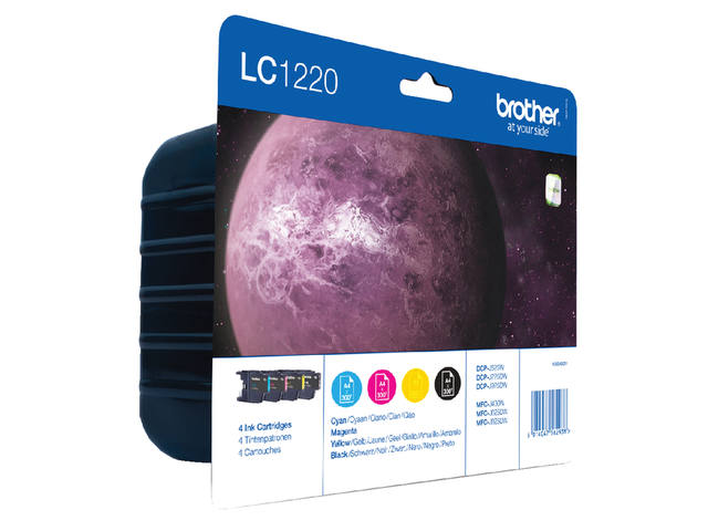 Inktcartridge Brother LC-1220VALBP zwart +3kleuren
