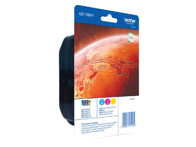 Inktcartridge Brother LC-1100VALBP zwart +3kleuren
