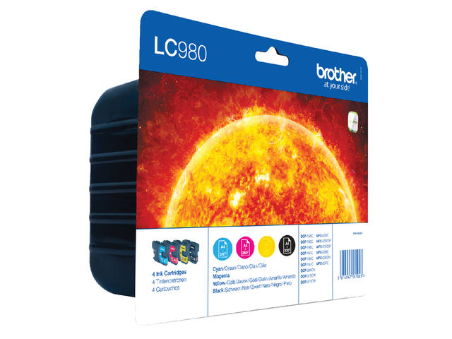 Inktcartridge Brother LC-980VALBP zwart + 3kleuren