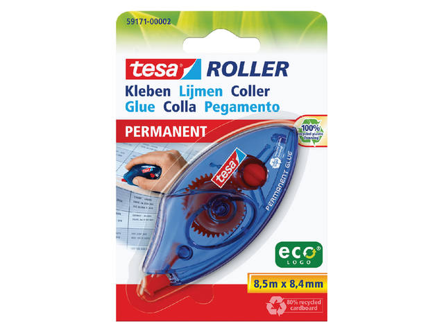 Lijmroller tesa eco permanent wegwerp op blister