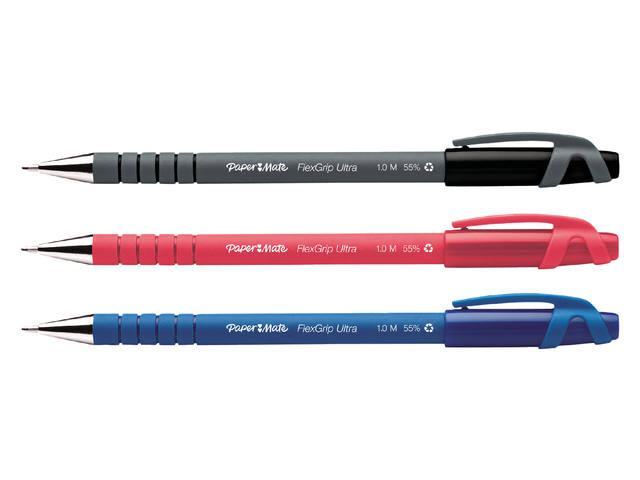 Balpen Papermate Flexgrip Ultra stick M blauw