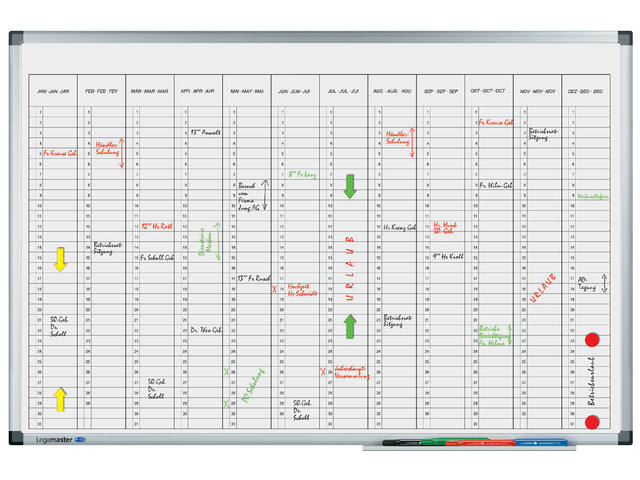 Planner jaar Legamaster prem verticaal 60x90cm