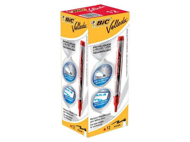Whiteboardmarker Bic liquid rond M rood