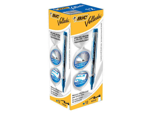 Whiteboardmarker Bic liquid rond M blauw