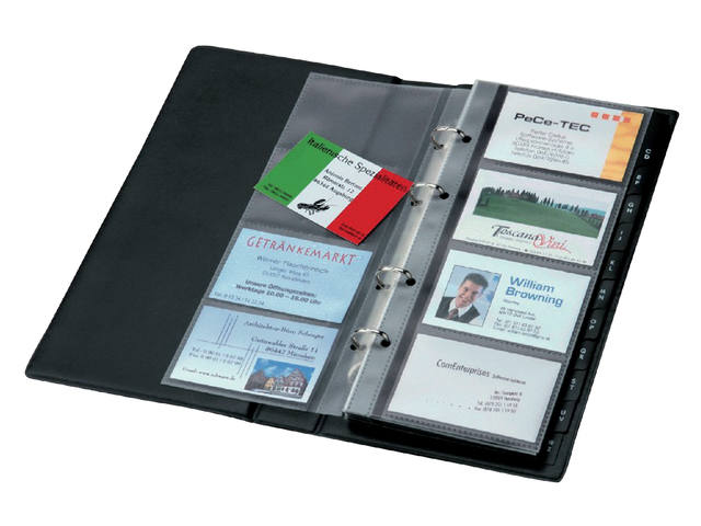 Visitekaartmap Sigel 200krt 90x58mm zwart