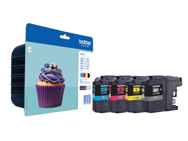 Inktcartridge Brother LC-123VALBP zwart +3 kleuren