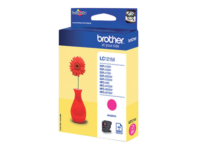Inktcartridge Brother LC-121M rood