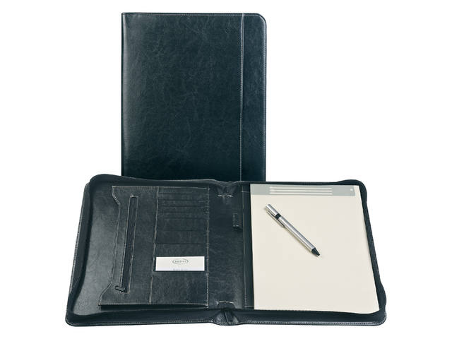 Schrijfmap Brepols Palermo luxe A4 met rits zwart