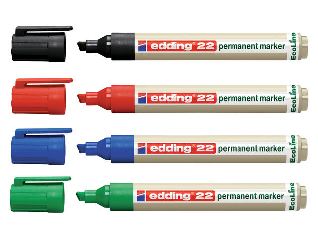 Viltstift edding 22 Eco schuin 1-5mm zwart