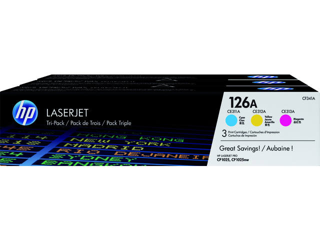 Tonercartridge HP CF341AM 126A 3 kleuren