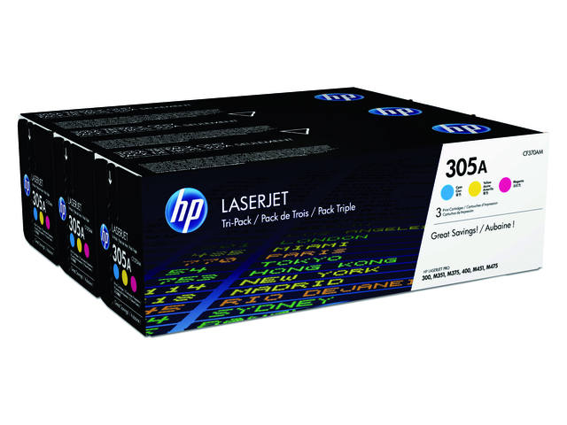 Tonercartridge HP CF370AM 305A 3 kleuren