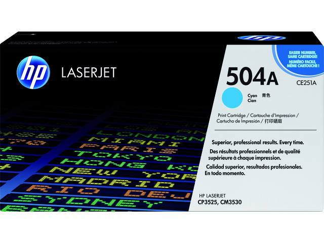 Tonercartridge HP CE251A 504A blauw
