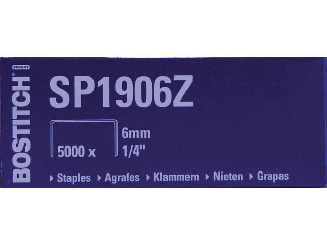 Nieten Bostitch SP1906Z STL 6mm rechte rug 5000st