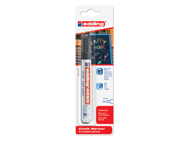 Krijtstift edding 4095 rond 2-3mm zwart