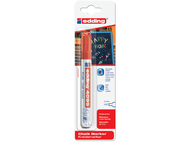 Krijtstift edding 4095 rond 2-3mm rood