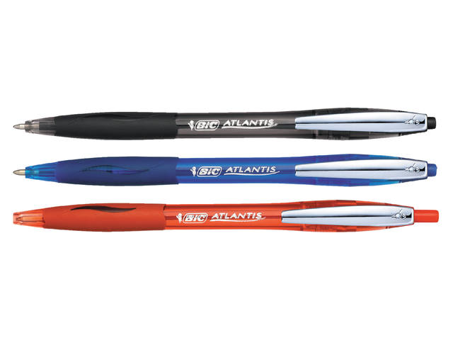 Balpen Bic Atlantis soft clic M blauw