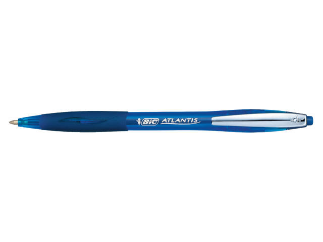 Balpen Bic Atlantis soft clic M blauw