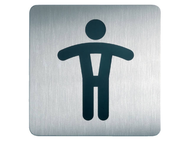 Infobord pictogram Durable vierkant wc heren 150mm