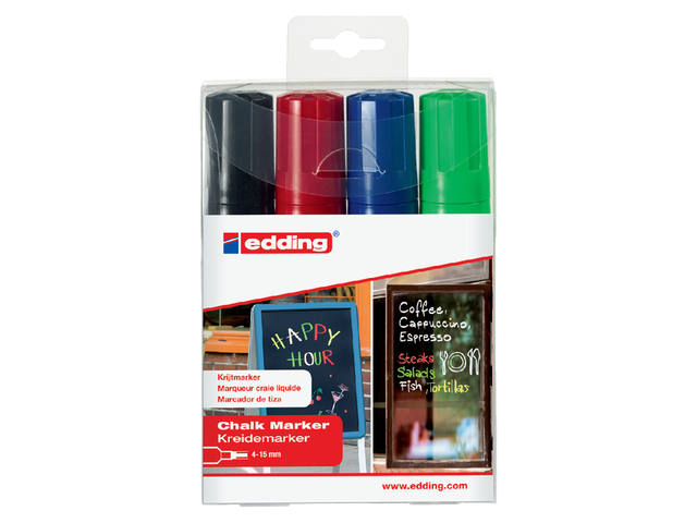 Krijtstift edding 4090 window blok 4-15mm assorti