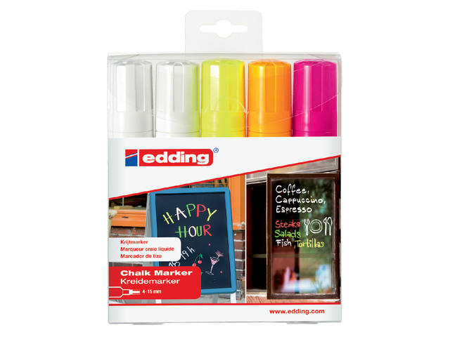 Krijtstift edding 4090 window blok 4-15mm assorti