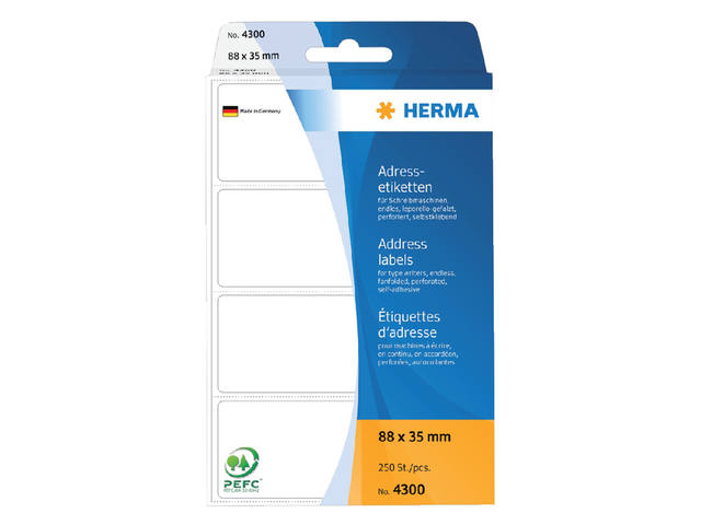 Etiket HERMA adres 4300 88x35mm zig-zag 250st