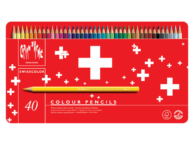 Kleurpotl Caran d Ache swisscolor aquarel 40st ass