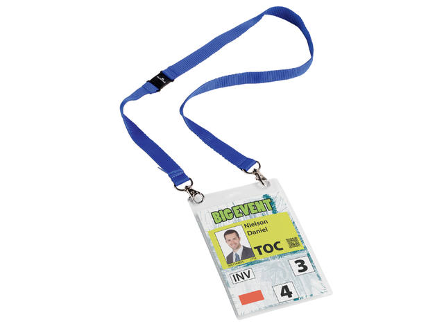Badge Durable evenementen A6 koord blauw 10st