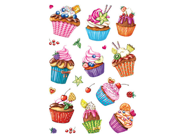 Etiket HERMA 3387 cupcakjes glitter