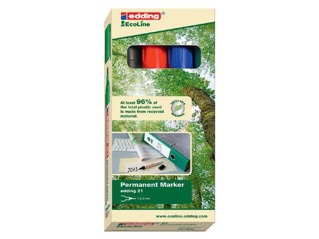 Viltstift edding Eco rond 1.5-3mm assorti21