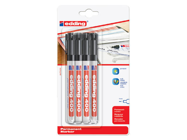 Viltstift edding 400 rond 1mm zwart