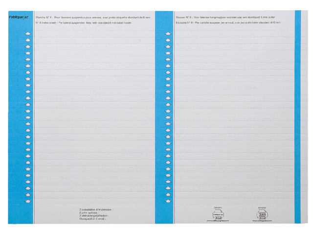 Ruiterstrook Elba Nr 8 138x6mm lateraal blauw 10v