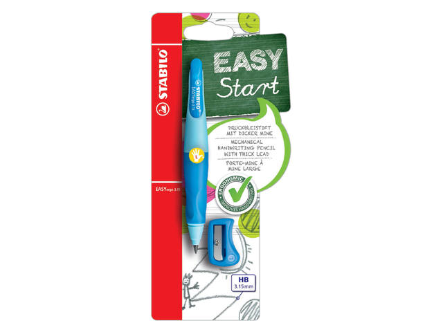 Vulpotlood STABILO Easyergo HB 3.15mm links blauw