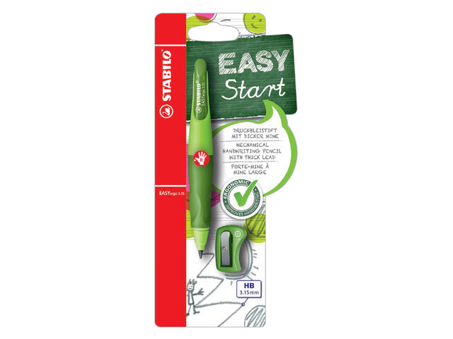 Vulpotlood STABILO Easyergo HB 3.15mm rechts groen
