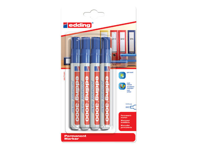 Viltstift edding 3000 rond 1.5-3mm blauw