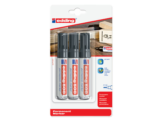 Viltstift edding 500 schuin 2-7mm zwart