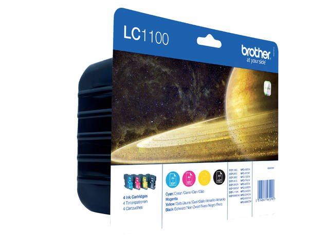 Inktcartridge Brother LC-1100VALBP zwart +3kleuren