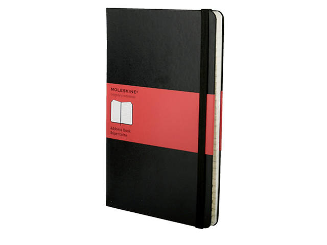 Adresboek Moleskine pocket 90x140mm hard cover zw