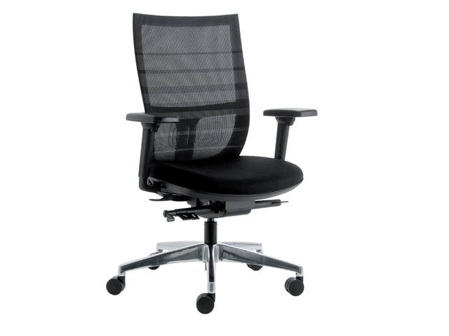 Bureaustoel Euroseats Curve deluxe 001 zwart