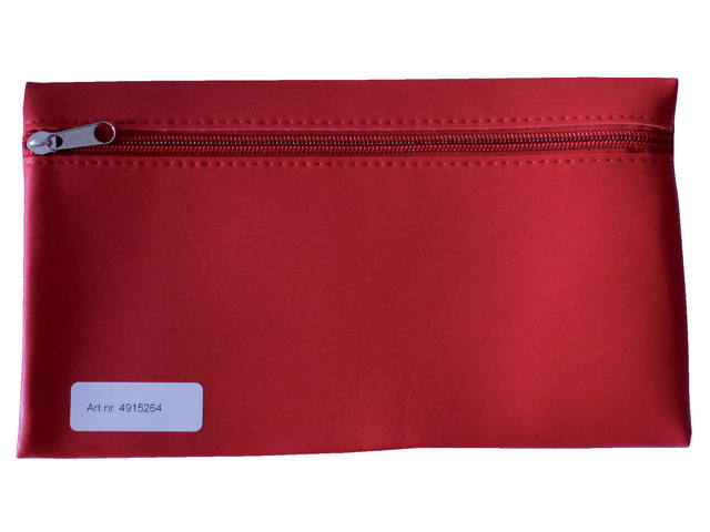 Schooletui 15x26cm met rits skai helder rood