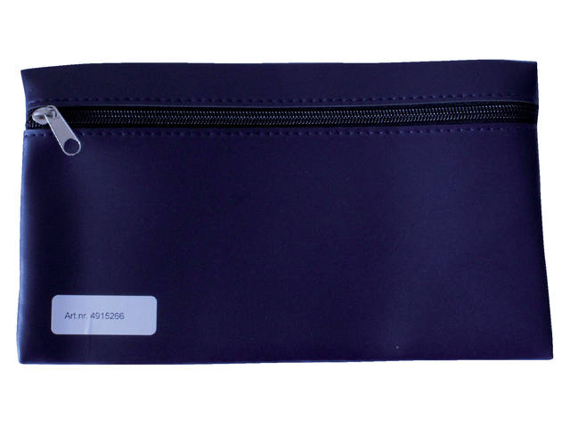 Schooletui 15x26cm met rits skai donkerblauw