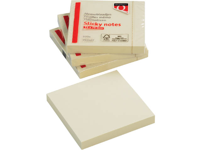 Memoblok Quantore 76x76mm geel