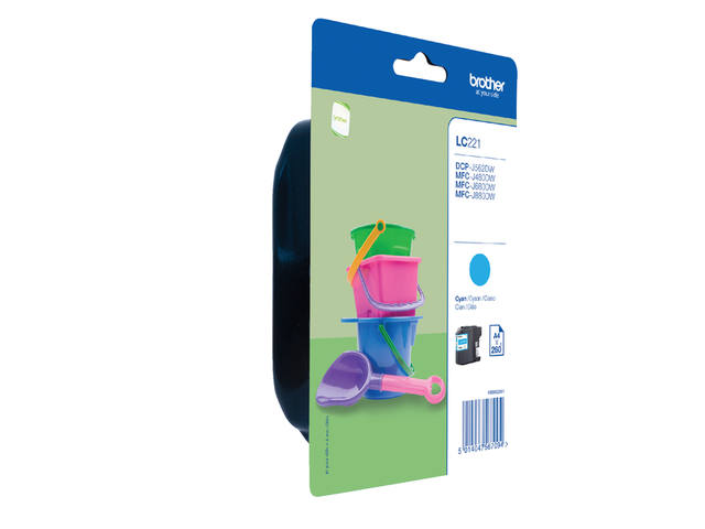 Inktcartridge Brother LC-221C blauw