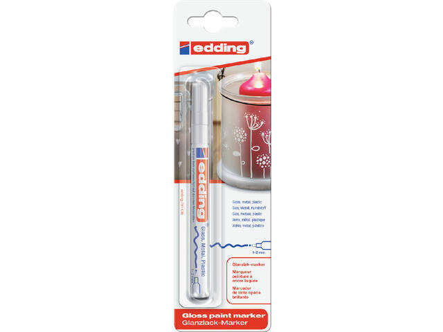 Paintmarker edding 751 oliebasis 1-2mm wit bls
