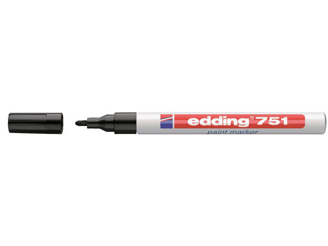 Paintmarker edding 751 oliebasis 1-2mm zwart