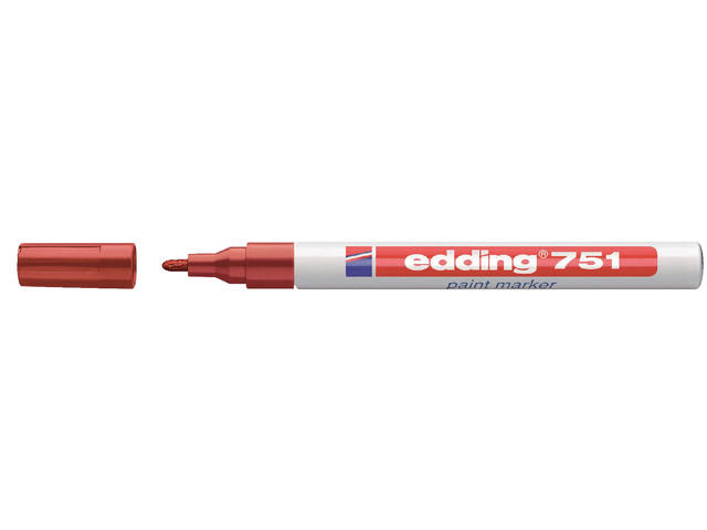 Paintmarker edding 751 oliebasis 1-2mm pastel rood