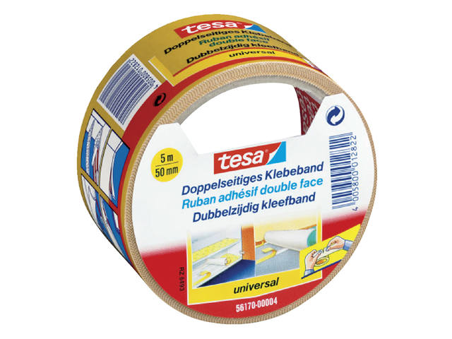 Tapijttape tesa Uni 5mx50mm dubbelzijdig wit