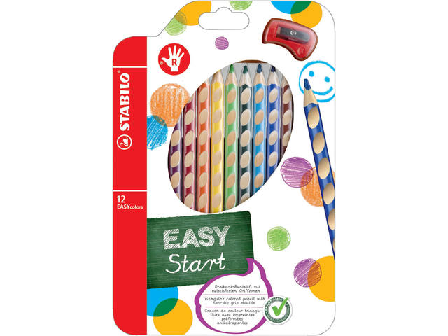 Kleurpotlood STABILO 332 Easycolors rh 12st ass
